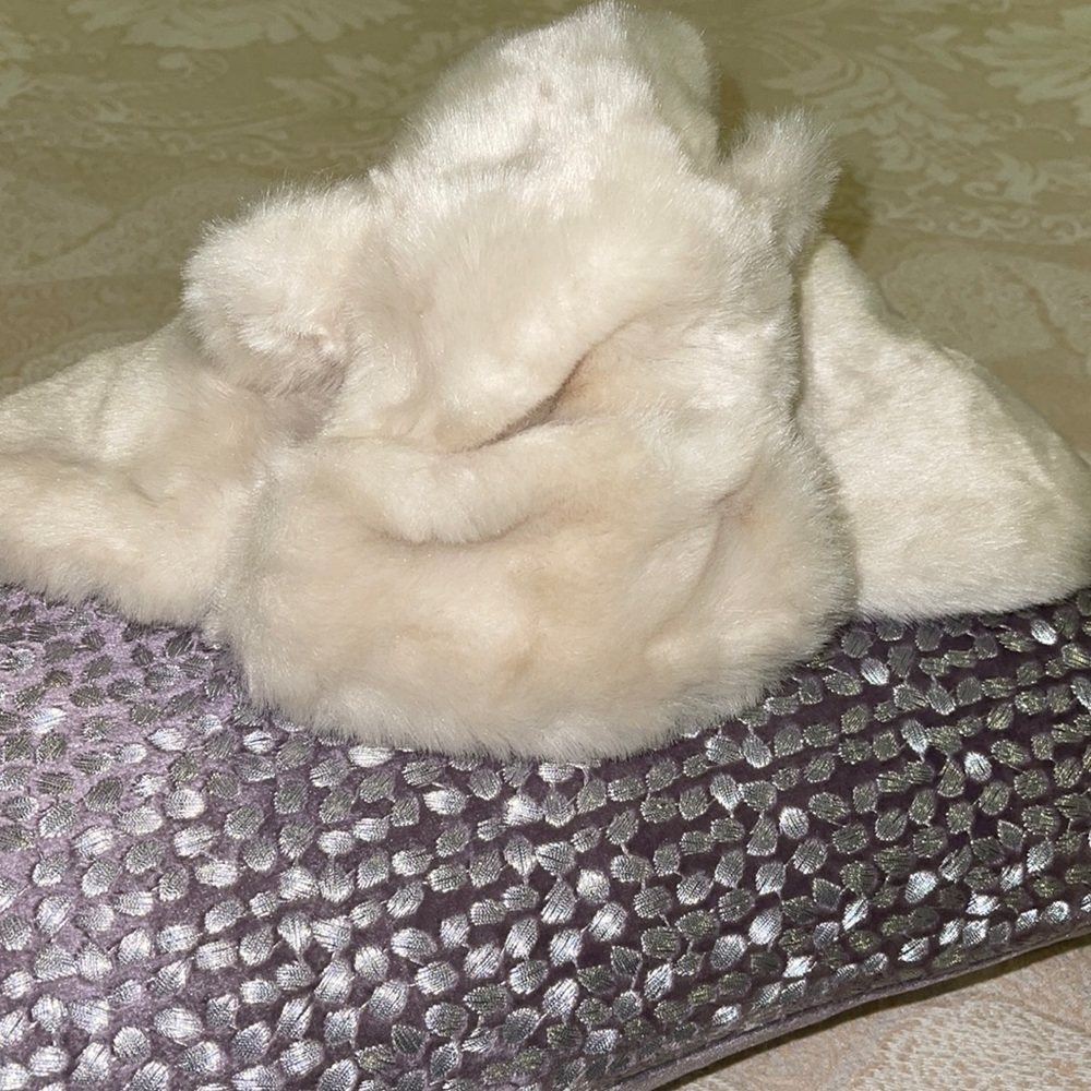 NWT Baby Gap Soft Cream Furry Friend Bear Trapper Hat 0-6M